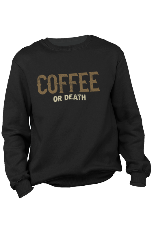 A sturdy and warm Coffee or Death Motorcycle Sweatshirt by Mummyduck Customs sweatshirt bound to keep you warm in the colder months. Proper fuel like coffee keeps you running and warm also. Double protection. Design from HEL. A pre-shrunk, classic fit sweater that's made with air-jet spun yarn for a soft feel and reduc…