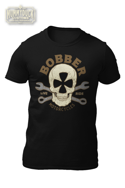 black motorcycle bobber malta cross shirt