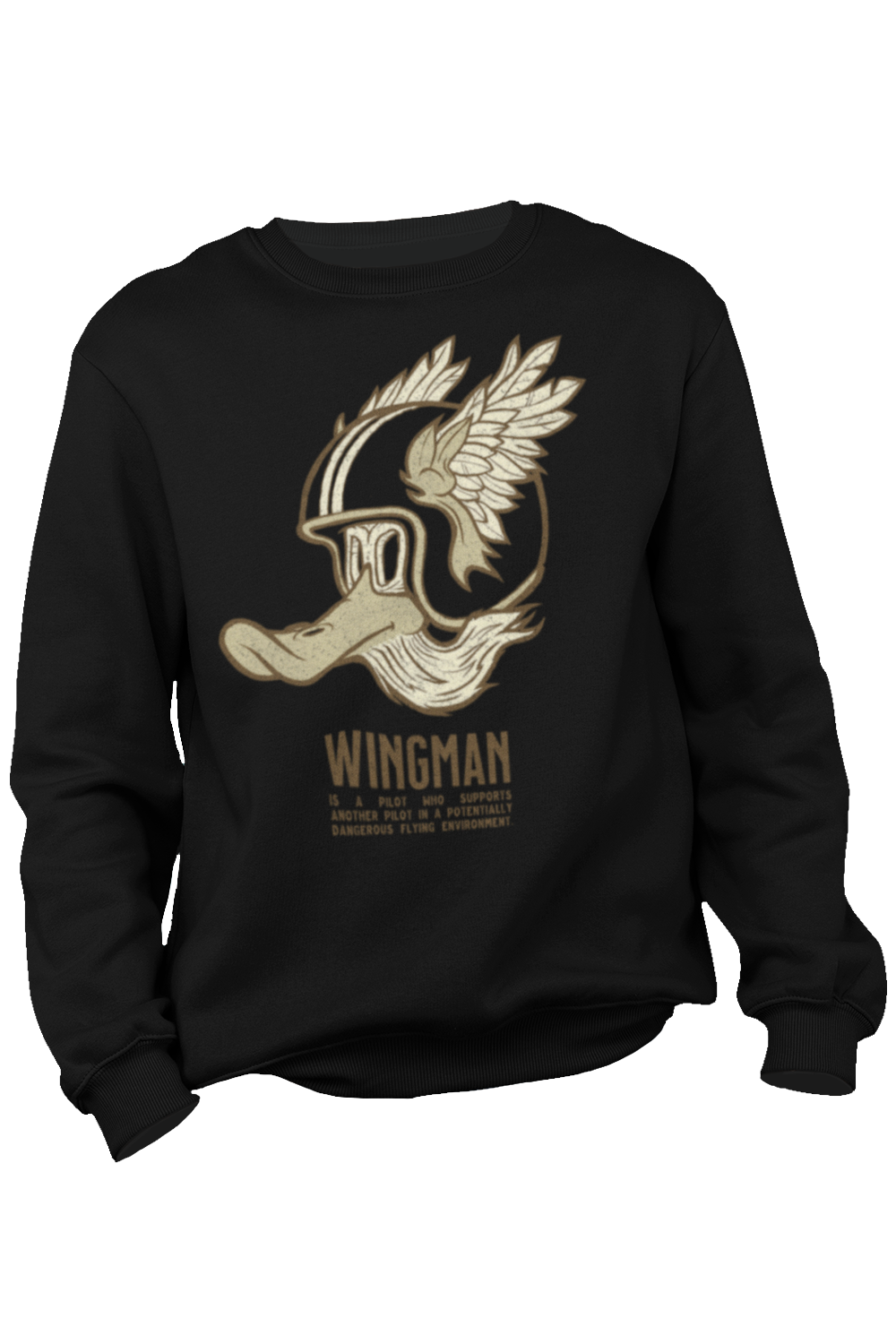 Black motorcycle sweatshirt wingman