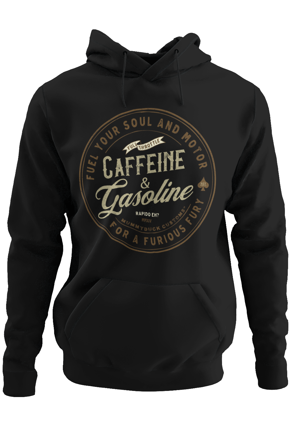 Black Caffeine & Gasoline Motorcycle Hoodie