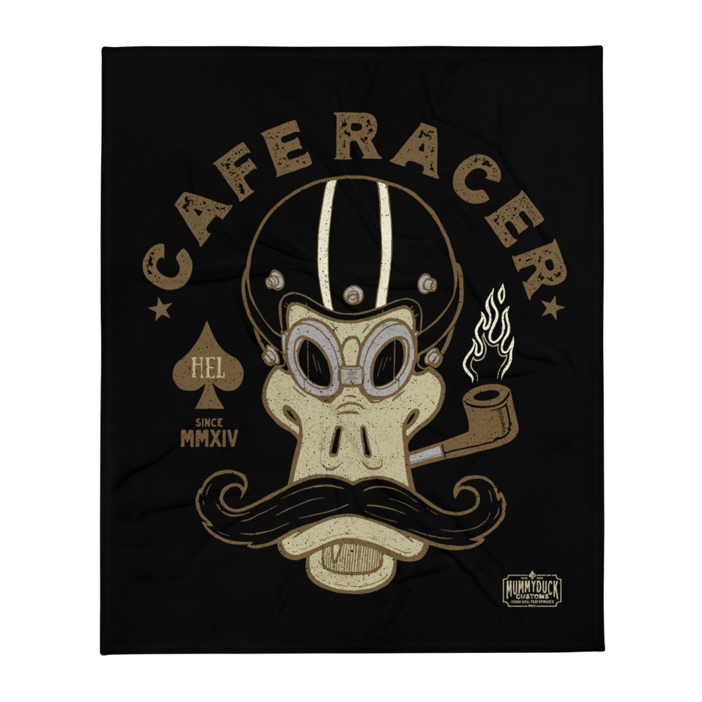 Cafe Racer Gentleman Motorcycle Throw Blanket