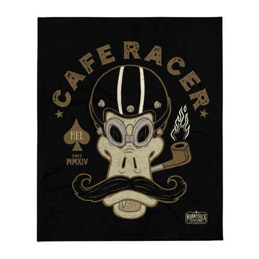 Cafe Racer Gentleman Motorcycle Throw Blanket