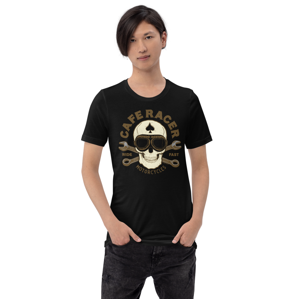 Cafe Racer Ace Skull Motorcycle T-Shirt – Mummyduck Customs